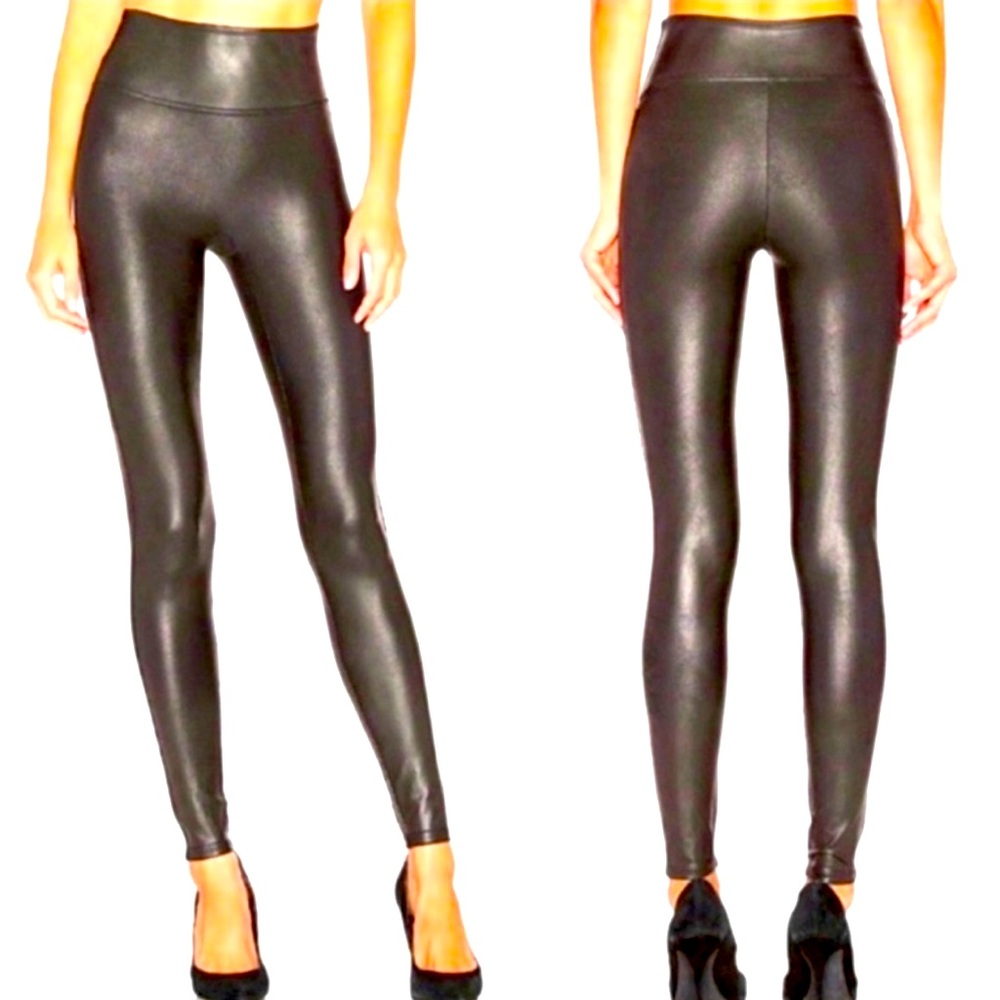 Spanx faux leather leggings black size Small